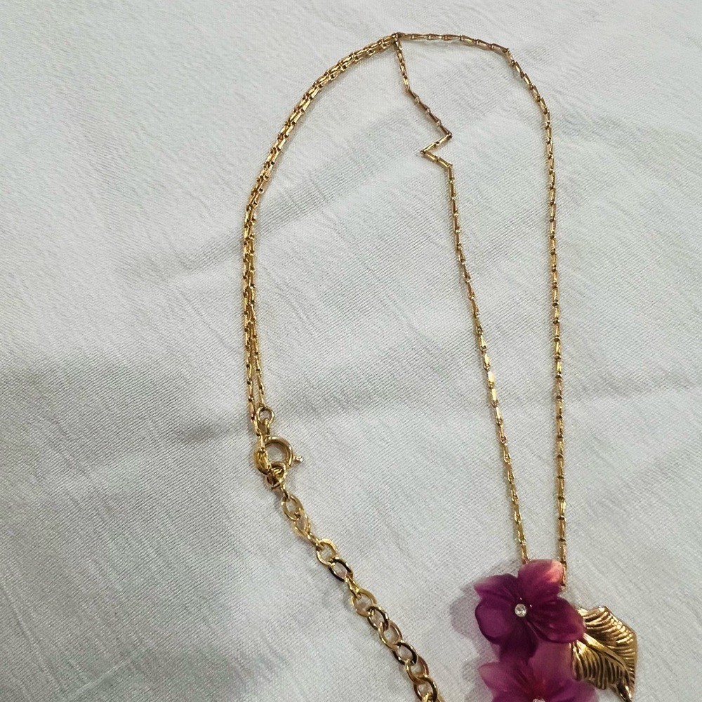 Christian Dior Gold and Purple Floral Necklace - Picture 15 of 15